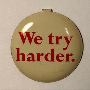 Vintage Avis Advertising PinBack Button Union Label Features Plymouth 1960’s